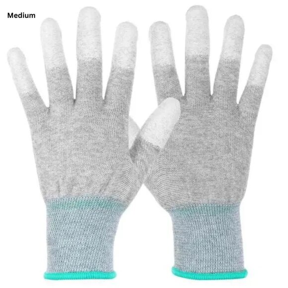 Knitted Work Gloves 13g 12P Carbon Fiber ESD Anti-Static Safety Industrial Work - Picture 3 of 10